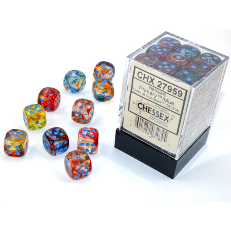  Bloque de dados luminosos D6 de 12 mm Nebula Chessex