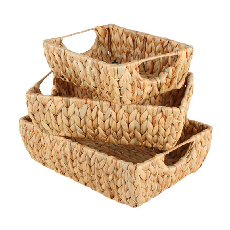 Walu Water Hyacinth Basket Set of 3 (Large 38x28x11cm)