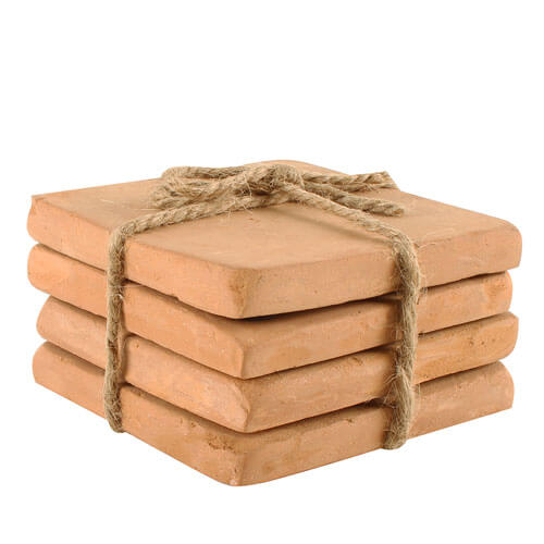 Caharin Terracotta Coasters with Stoppers Set of 4