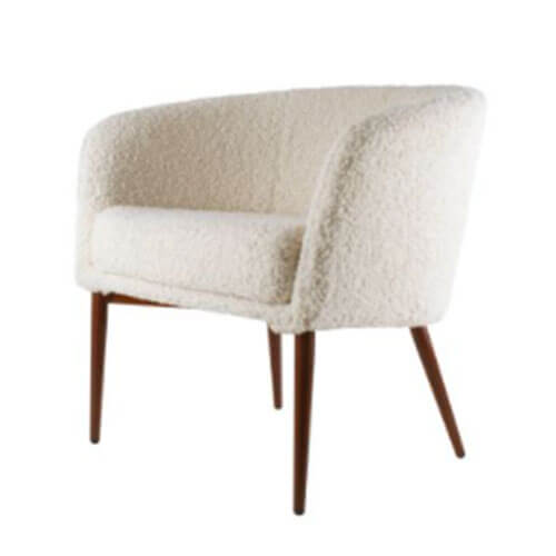 June Faux Sherpa Chair w/ Metal Leg