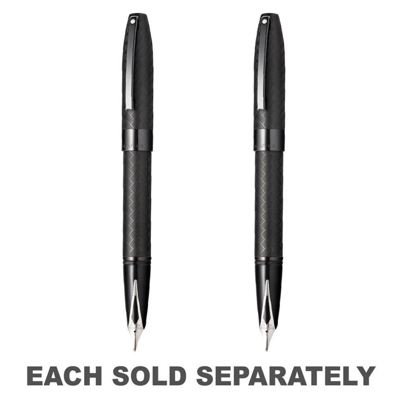 Legacy Matte Black Chevron Pattern Fountain Pen