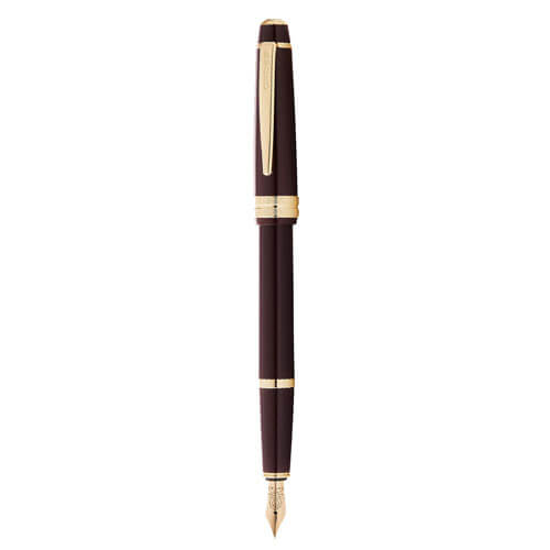 Bailey Light Gloss Fountain Pen (Burgundy Red/Gold)