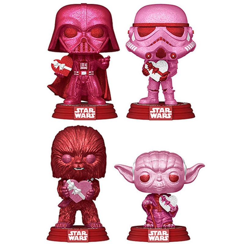 Star Wars Valentine US Exc. Diamond Glitter Pop! Vinyl 4pk