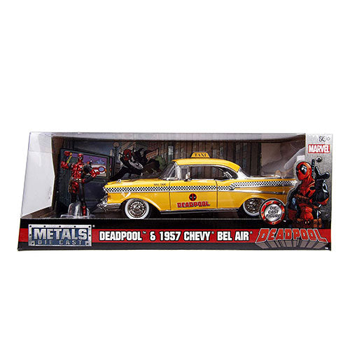 Deadpool Chevy Yellow Taxi 1:24 Hollywood Rides Diecast Veh