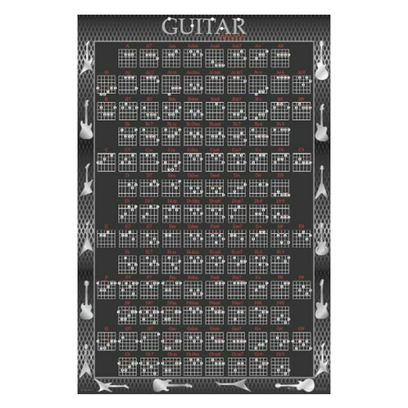 Guitar Chords Black Poster (61x91cm)