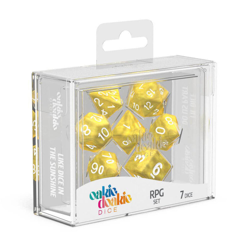  Oakie Doakie RPG Set Dados de Mármol 7uds