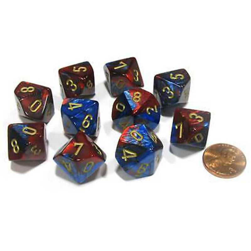 CHESSEX D10 Conjunto de Géminis poliédricos de 10 morir