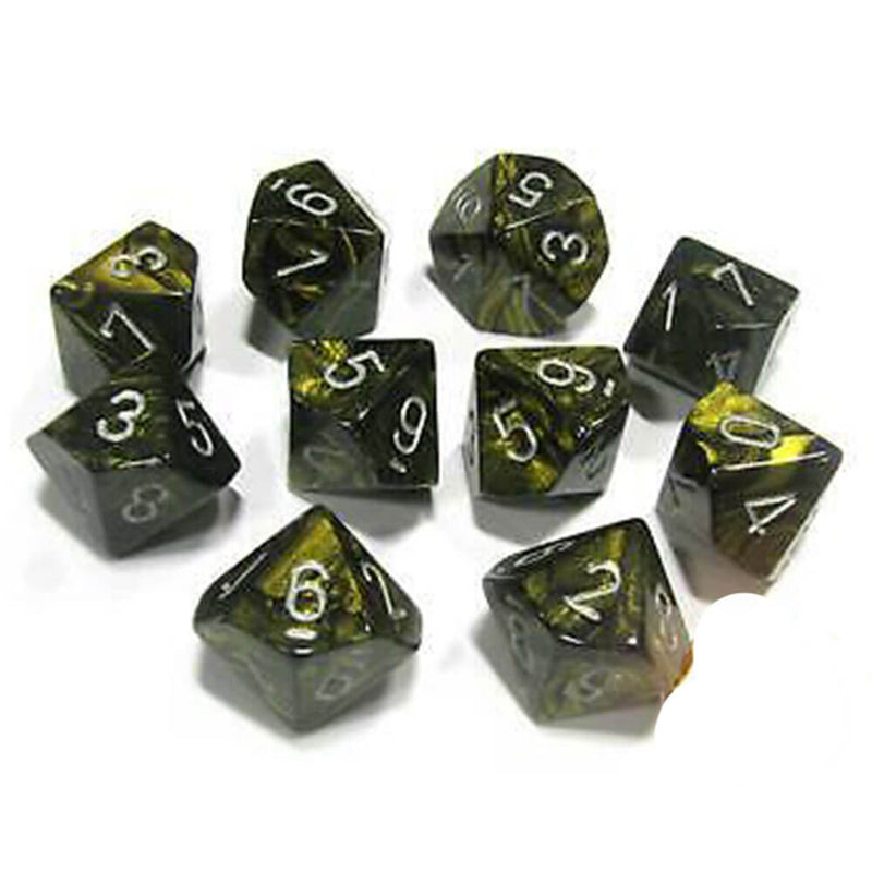 CHESSEX D10 Conjunto de 10 moririos poliédricos