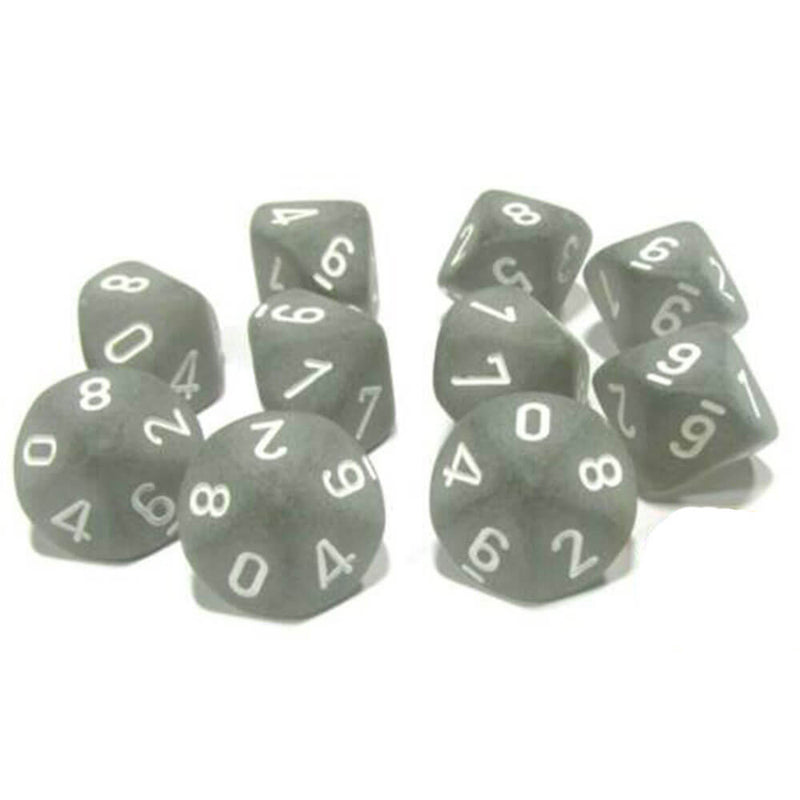 CHESSEX D10 POLIEDRAL 10-DIE SET FROSTED