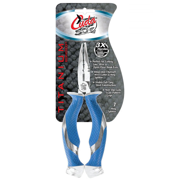 Cuda Titanium Bonded Pliers with Ring Splitter 7"