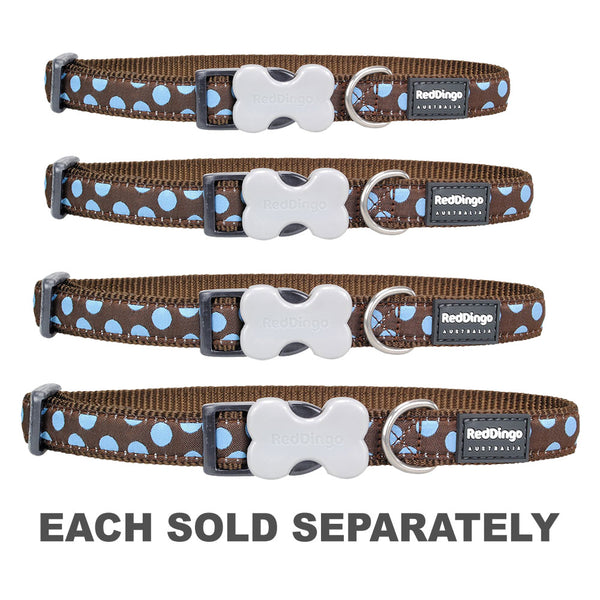 Dog Collar with Blue Spots on Brown