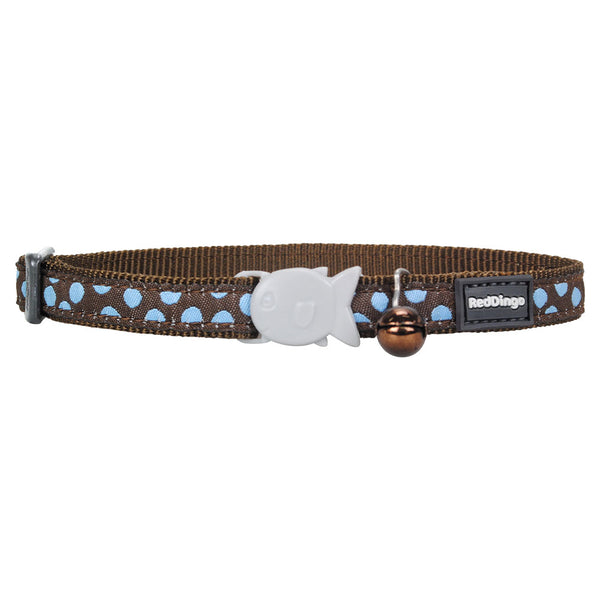 Blue Spots on Brown Cat Collar