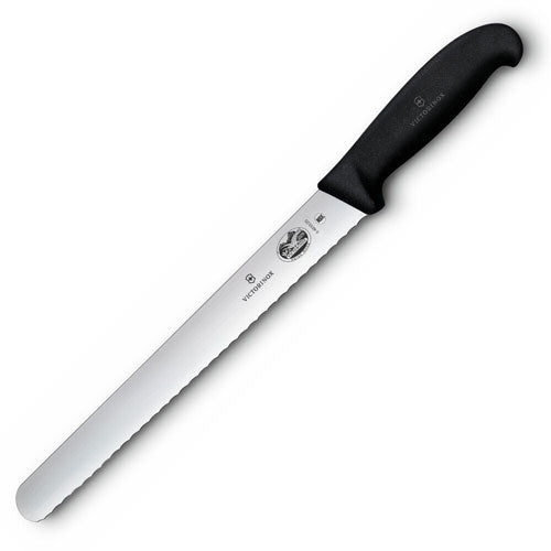 Serrated Slicing Knife w/ Fribrox Handle (Black)