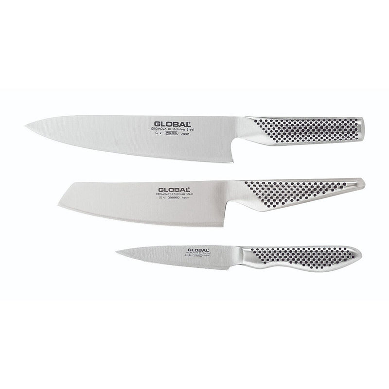 Juego de cuchillos de acero inoxidable Global Knives (3 piezas)