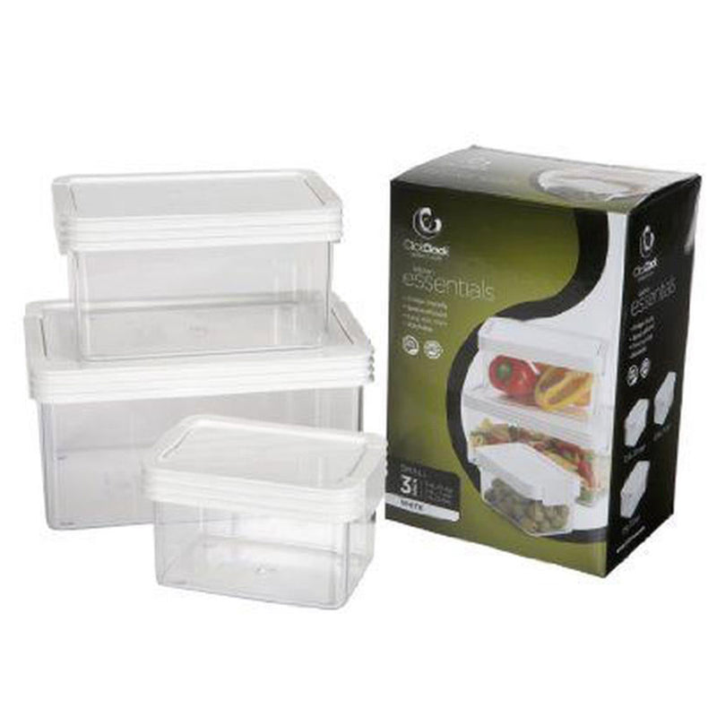 ClickClack Basics Square Container 3pcs (White)