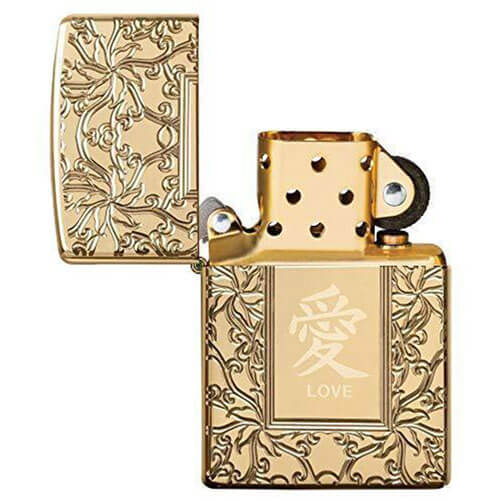 Zippo Love Armor High Polish Brass Lighter