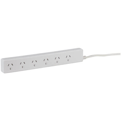 6-Way Mains Powerboard White (240V)