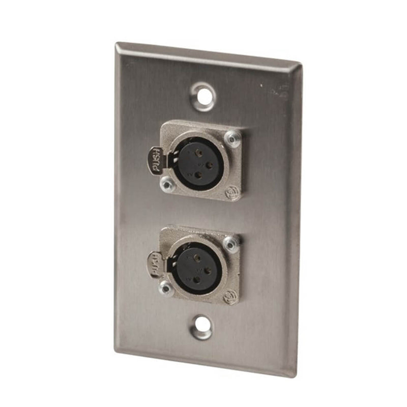  Placa de pared de acero inoxidable Conector XLR hembra