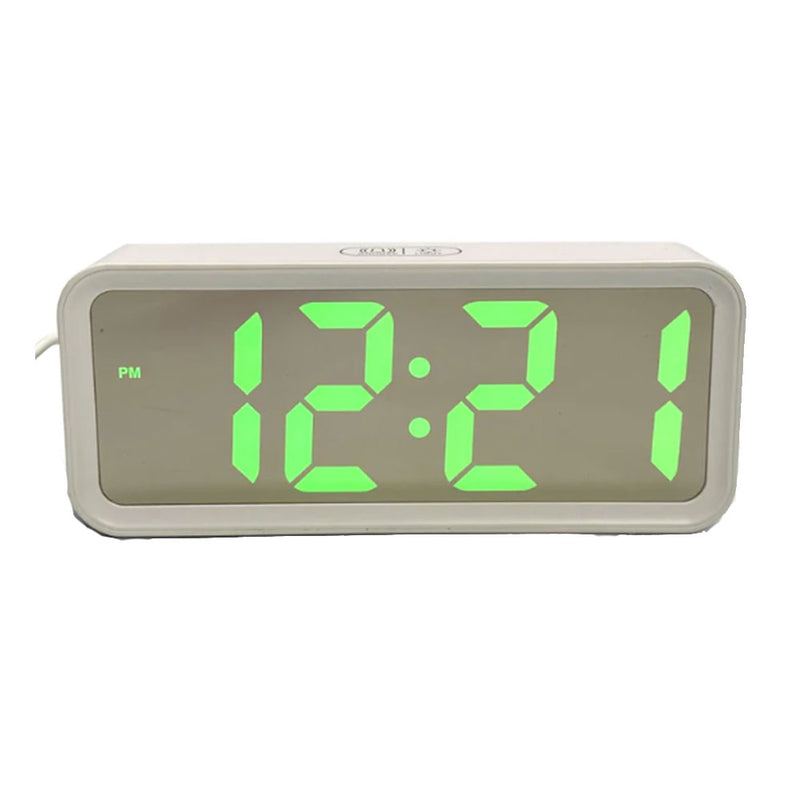  Reloj despertador LED con carga USB y espejo de 19 cm