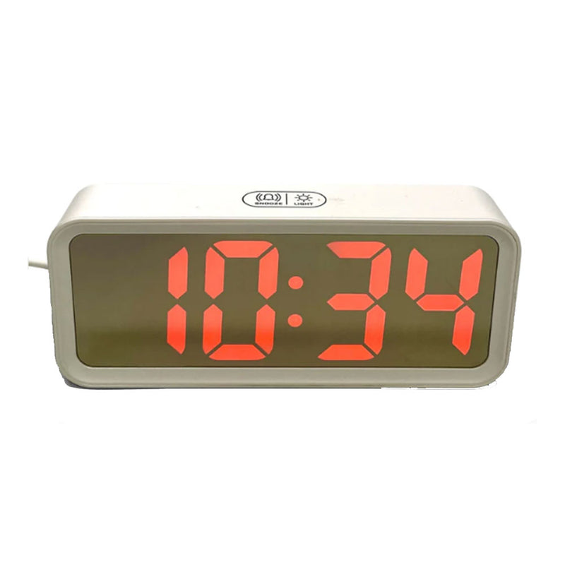  Reloj despertador LED con carga USB y espejo de 19 cm