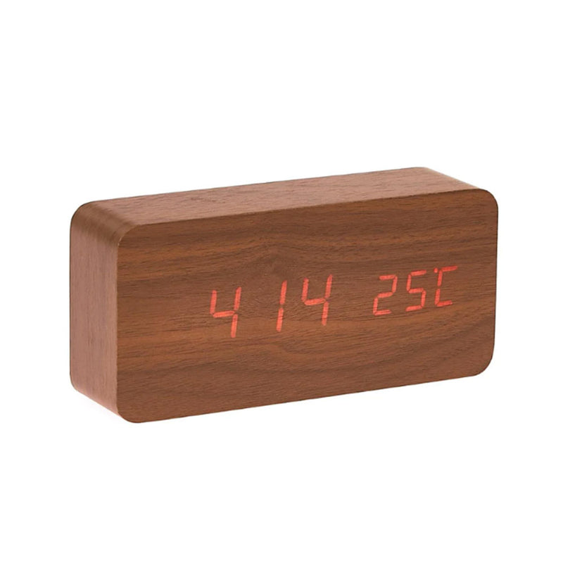  Reloj de mesa LED cuboides con pantalla de temperatura