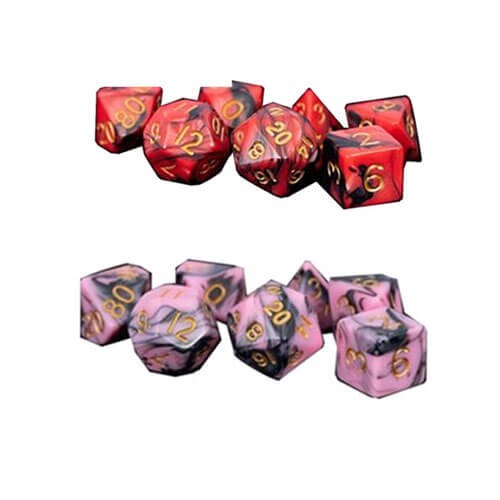 MDG Acrylic Dice Set (with Gold Numbers)