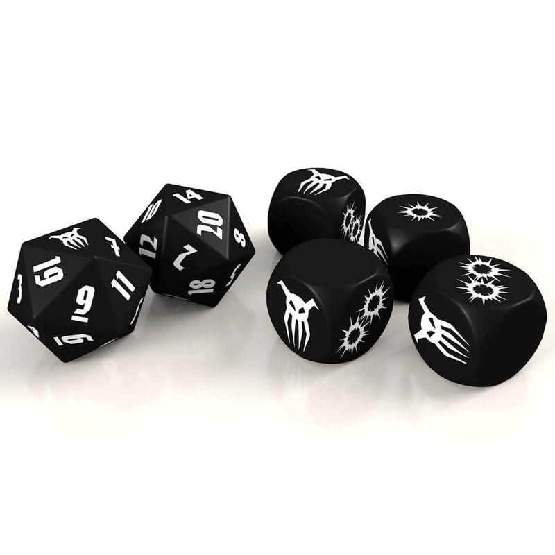 Achtung! Cthulhu RPG 2d20 Black Sun Dice Set