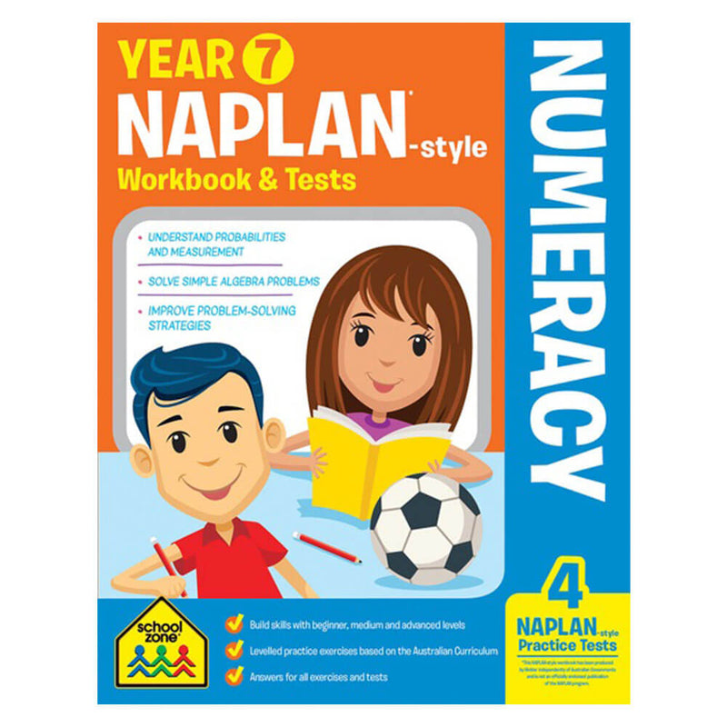  Cuaderno de ejercicios y exámenes del año 7 de Schoolzone Naplan