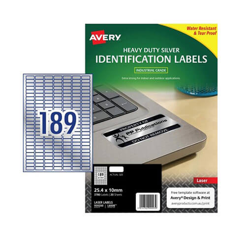 Avery Heavy-duty Laser Label Silver 20pk