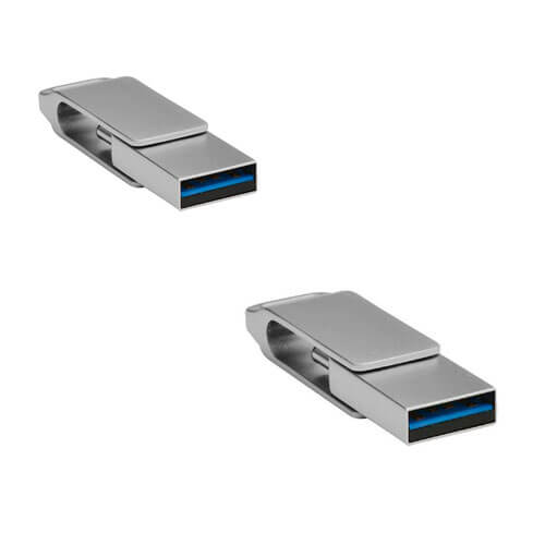 Shintaro USB-C and USB-A Pocket Disk Drive (Silver)