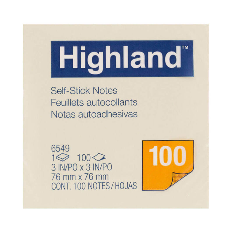  Notas adhesivas Highland amarillas, paquete de 12