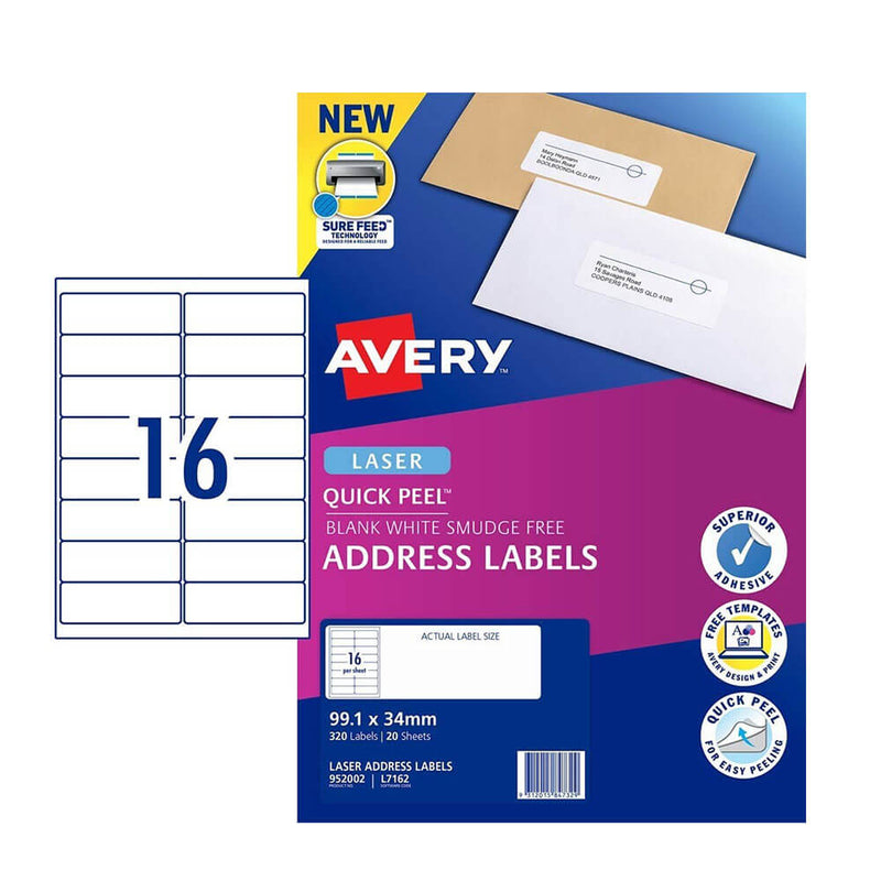 Label Avery Laser Retail Pack (20pk)