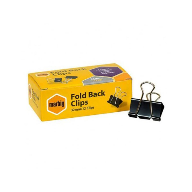  Clips plegables Marbig 12/caja (negro)