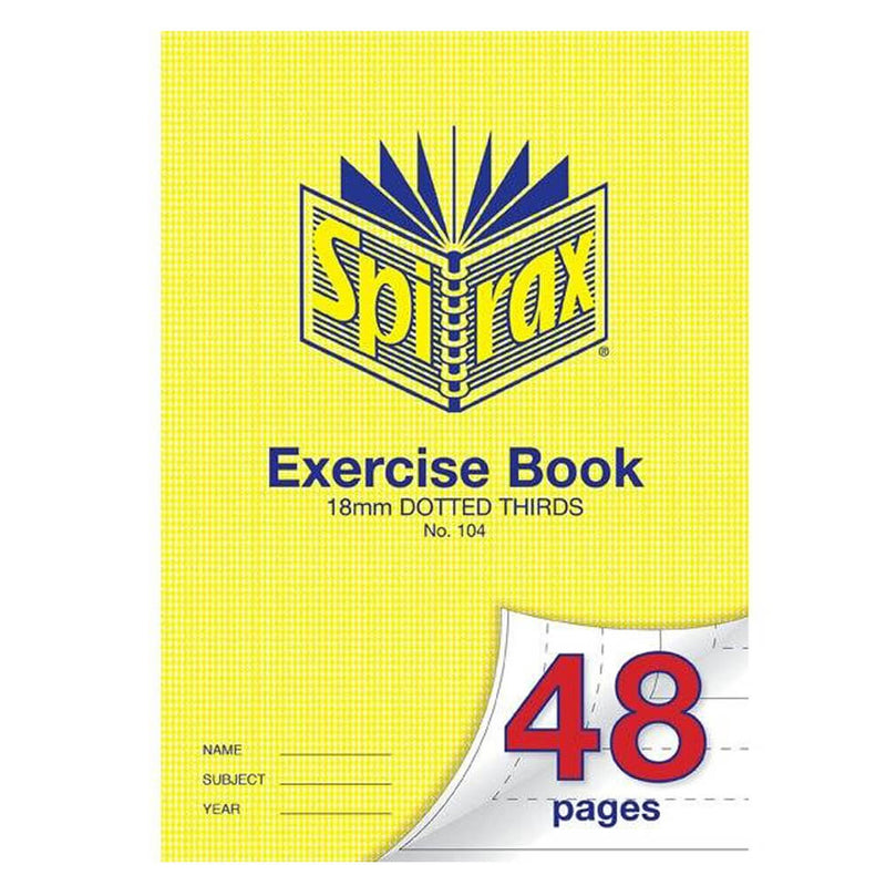  Spirax Cuaderno de ejercicios A4 con tercios punteados, 48 páginas, paquete de 20